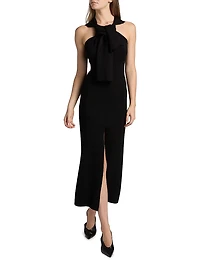 Tieneck Knit Midi-Dress
