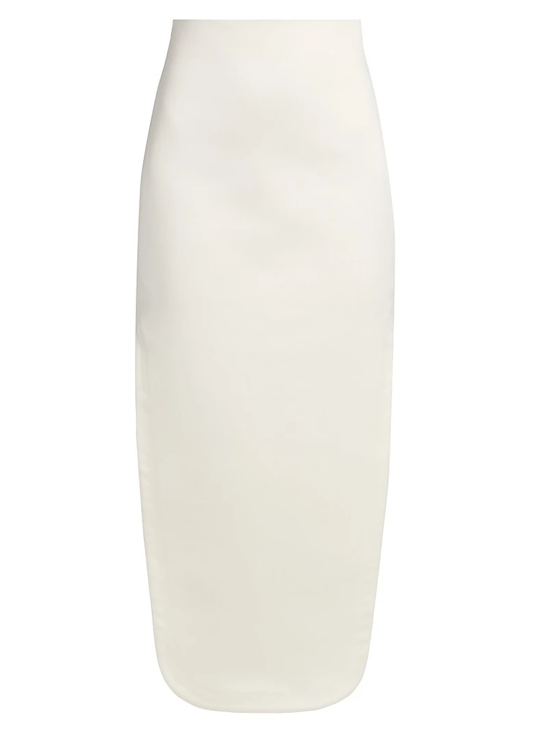 Curved Slit Midi-Skirt