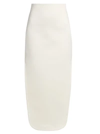 Curved Slit Midi-Skirt