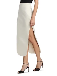 Curved Slit Midi-Skirt