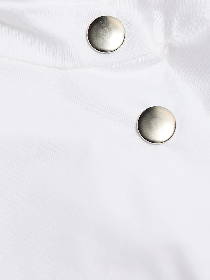 Asymmetric Collar Stretch Cotton Shirt