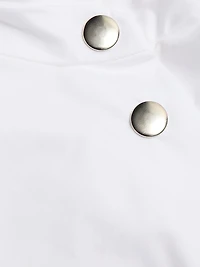 Asymmetric Collar Stretch Cotton Shirt
