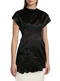 Satin Rectangle-Detailed Top