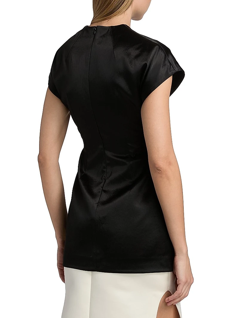 Satin Rectangle-Detailed Top