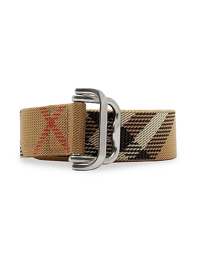 Check Webbing Nylon Belt