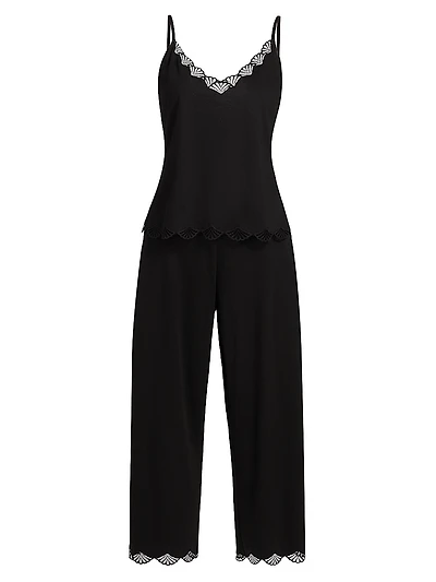 Bliss Serenity Lace-Trimmed Cotton Jersey Pajamas