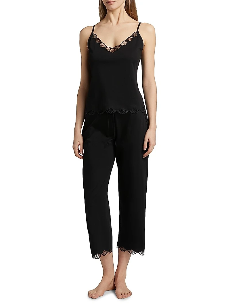 Bliss Serenity Lace-Trimmed Cotton Jersey Pajamas