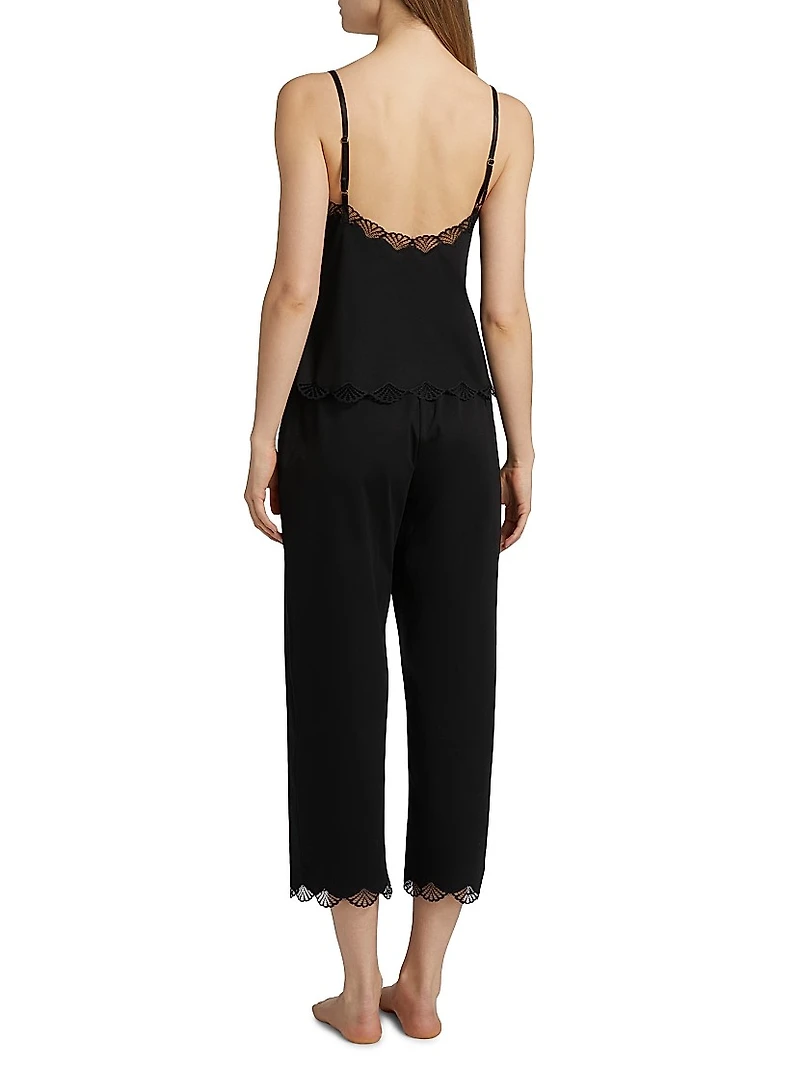 Bliss Serenity Lace-Trimmed Cotton Jersey Pajamas