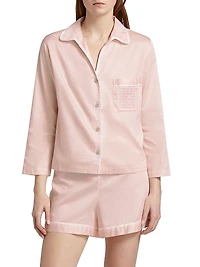 Embroidered Essentials Cotton Sateen Short Pajamas