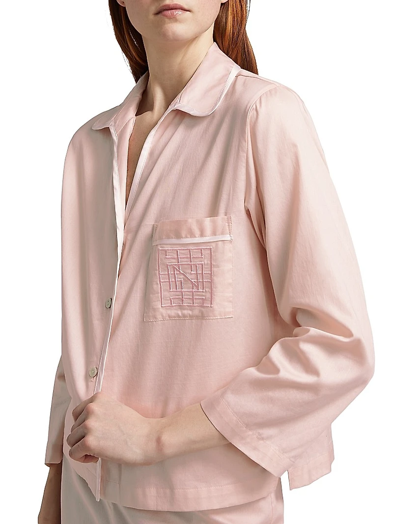 Embroidered Essentials Cotton Sateen Short Pajamas