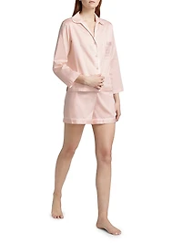 Embroidered Essentials Cotton Sateen Short Pajamas
