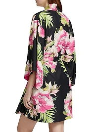 Sonomi Floral Charmeuse V-Neck Robe