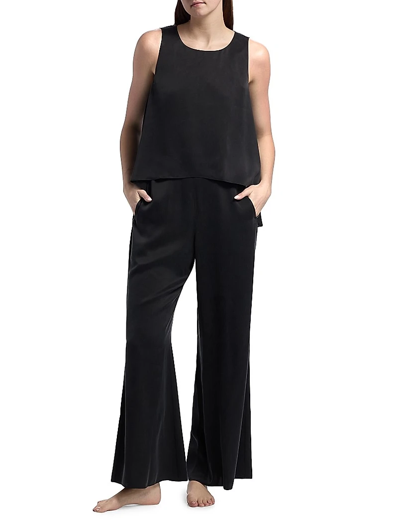 Back Slit Silk Set