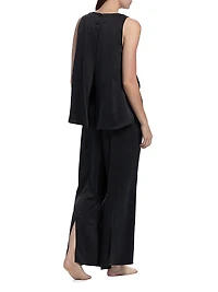 Back Slit Silk Set