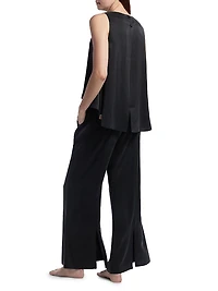 Back Slit Silk Set