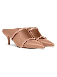 Maureen 45MM Leather Kitten Heel Mules