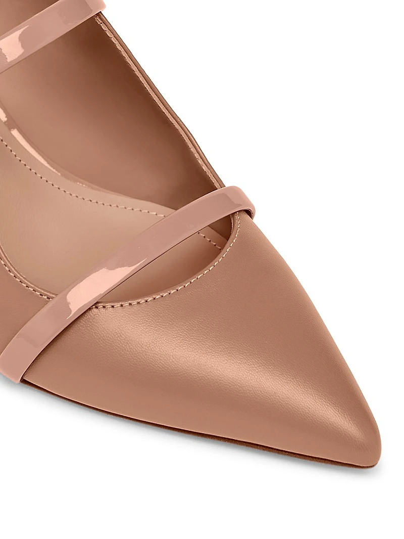 Maureen 45MM Leather Kitten Heel Mules