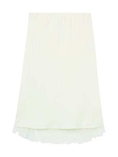 Lace-Trimmed Silk Skirt