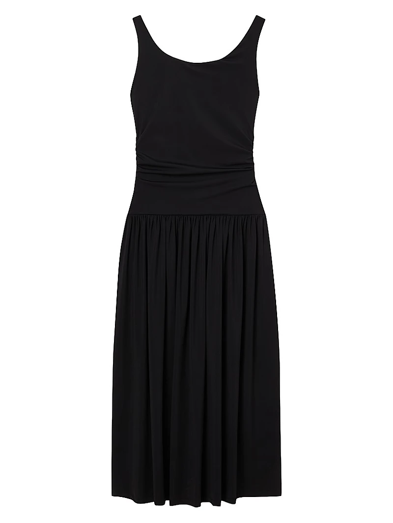 Off-Shoulder Light Scuba Maxi-Dress