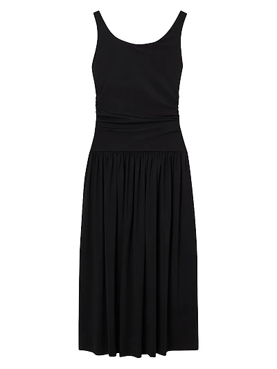 Off-Shoulder Light Scuba Maxi-Dress