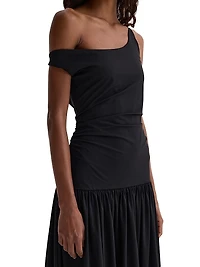 Off-Shoulder Light Scuba Maxi-Dress