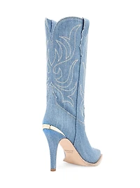 Cherie 95MM Denim Mid-Calf Boots