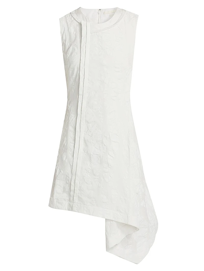 Textured Cotton Asymmetrical Minidress