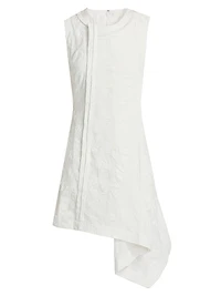 Textured Cotton Asymmetrical Minidress