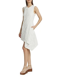 Textured Cotton Asymmetrical Minidress