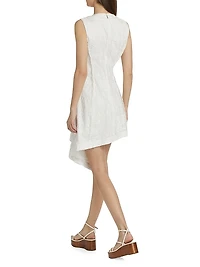 Textured Cotton Asymmetrical Minidress