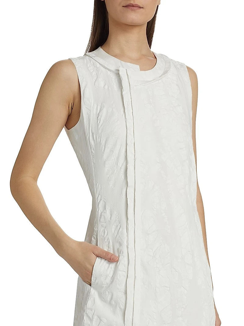 Textured Cotton Asymmetrical Minidress