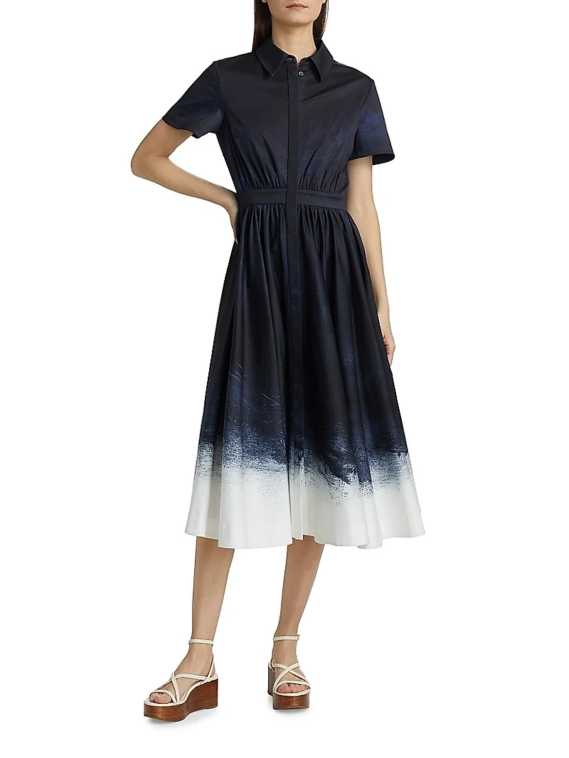 Brushed Canvas Cotton Shirtdress