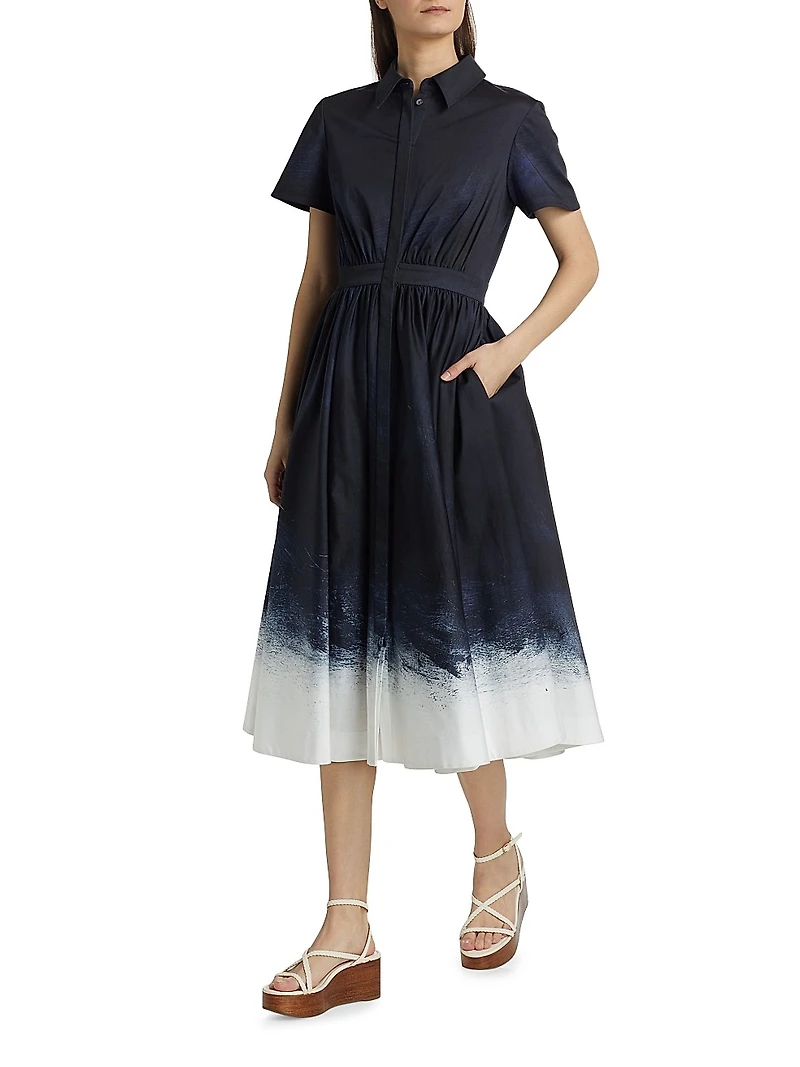 Brushed Canvas Cotton Shirtdress