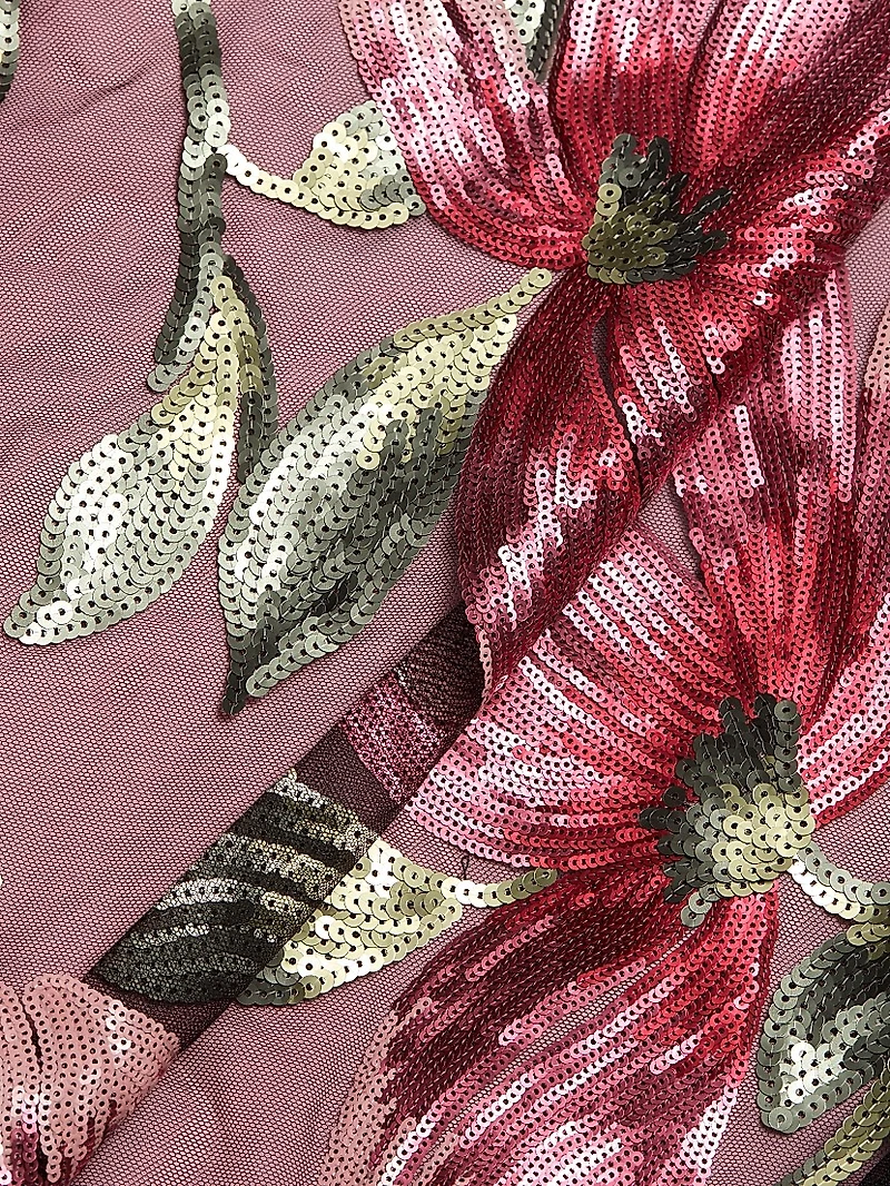 Sequined Floral Gown
