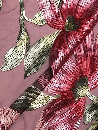 Sequined Floral Gown