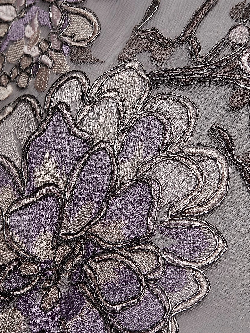 Floral Raffia Strapless Gown