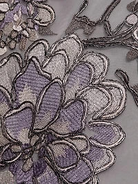 Floral Raffia Strapless Gown