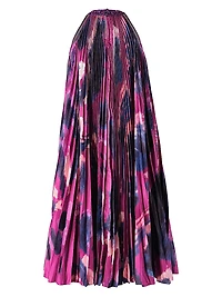 Pleated Halterneck Midi Dress