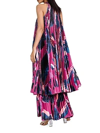 Pleated Halterneck Midi Dress