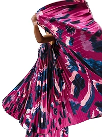 Pleated Halterneck Midi Dress