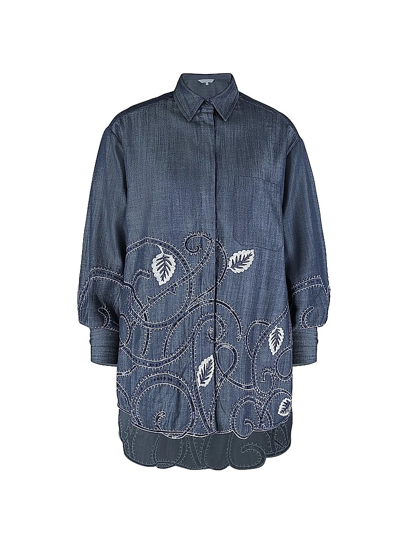 Tendril-Embroidered Shirt