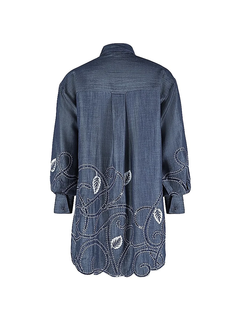 Tendril-Embroidered Shirt