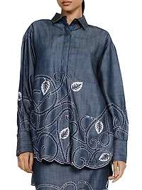 Tendril-Embroidered Shirt