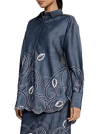 Tendril-Embroidered Shirt