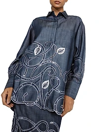 Tendril-Embroidered Shirt