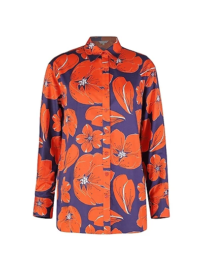 Cherry Blossom Print Cotton Shirt