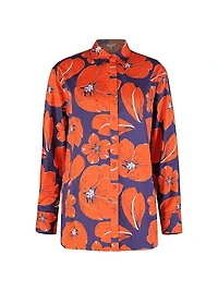 Cherry Blossom Print Cotton Shirt