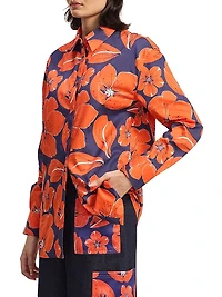 Cherry Blossom Print Cotton Shirt