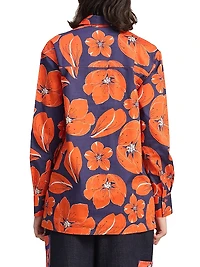 Cherry Blossom Print Cotton Shirt