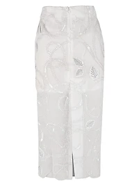 Embroidered Silk Organza Midi-Skirt